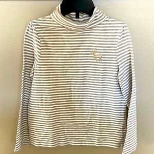Palomino girls toddler turtleneck cotton stretch top striped lurex gold 4T